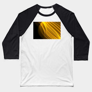 Abstract wave and curved lines illustration yellow and black Baseball T-Shirt